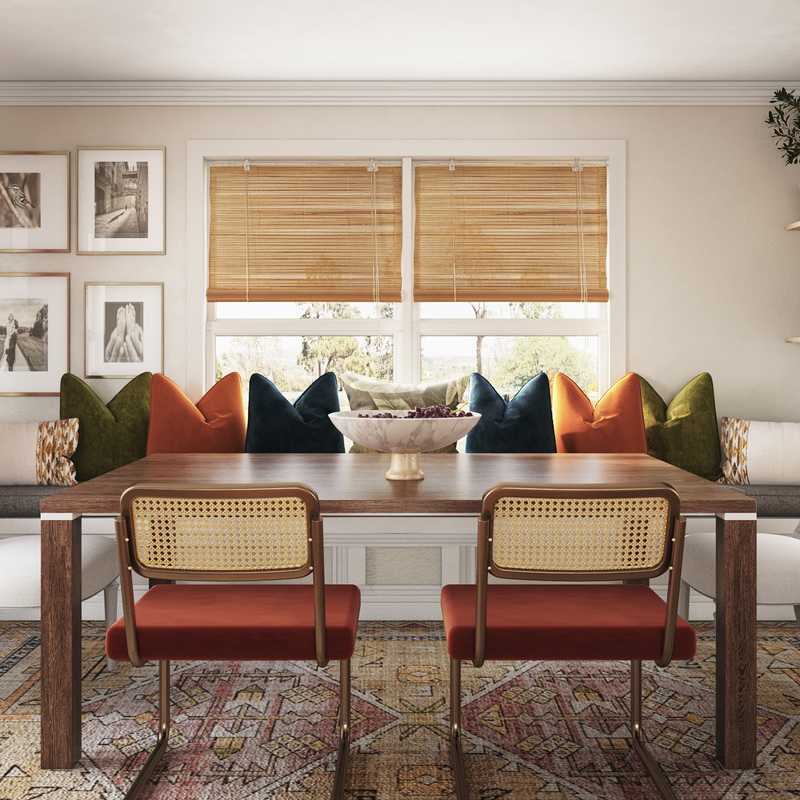 Bohemian, Traditional, Midcentury Modern Dining Room Design by Havenly Interior Designer Jessica