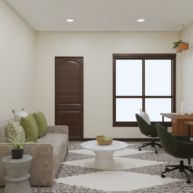 Modern, Bohemian, Midcentury Modern Office Design by Havenly Interior Designer B.