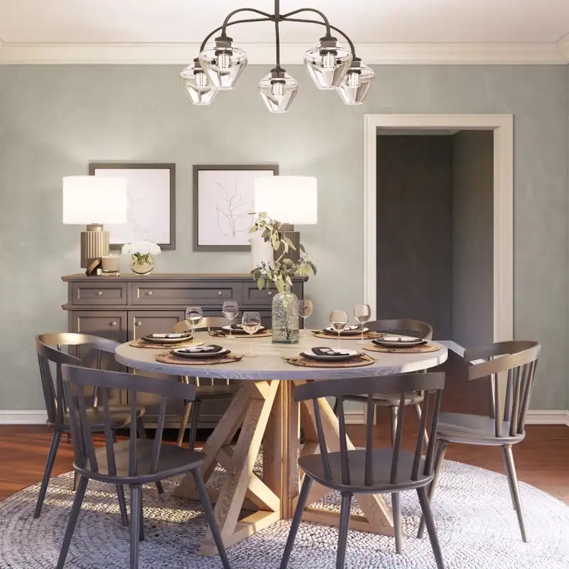 Contemporary, Modern, Farmhouse, Rustic, Transitional, Scandinavian Dining Room Design by Havenly Interior Designer Lyndsi