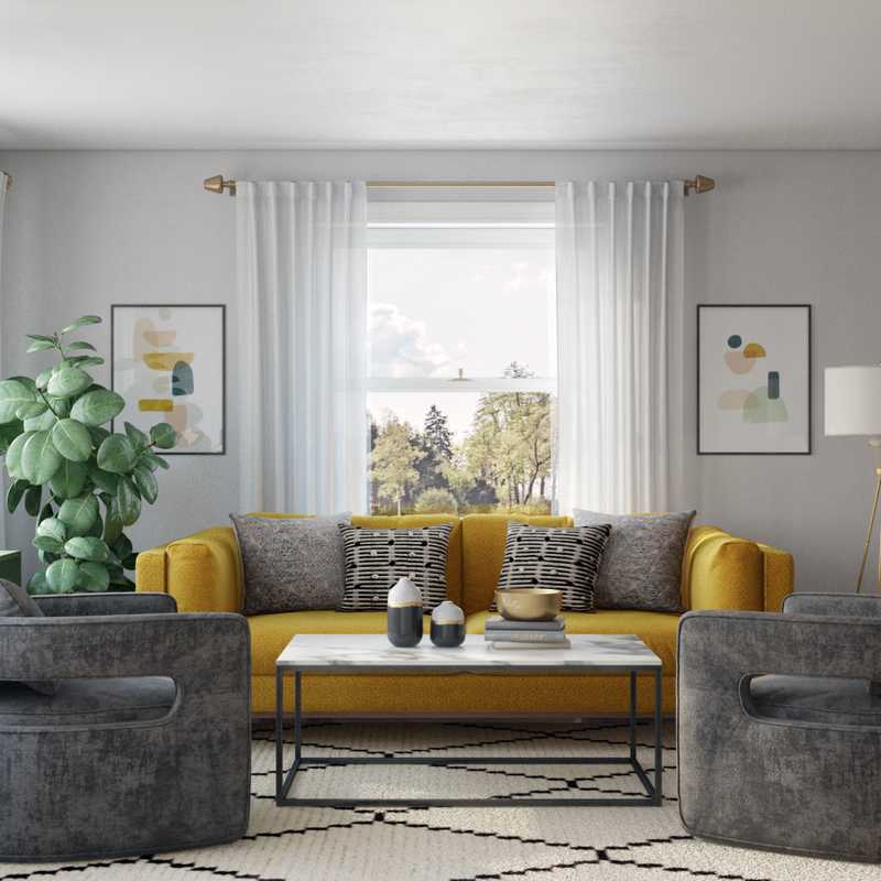 Modern, Eclectic Living Room Design by Havenly Interior Designer Shauna