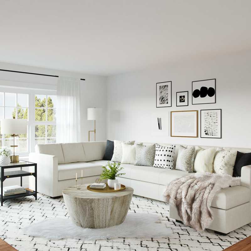 Eclectic, Glam, Transitional, Midcentury Modern Living Room Design by Havenly Interior Designer Hannah