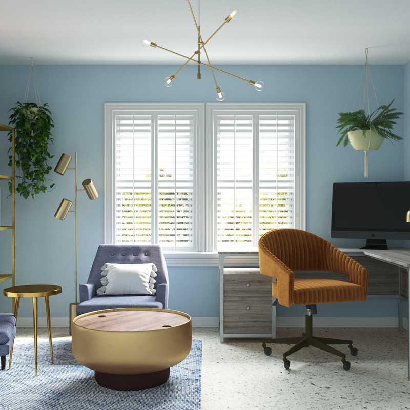 Midcentury Modern Office Design by Havenly Interior Designer Katie