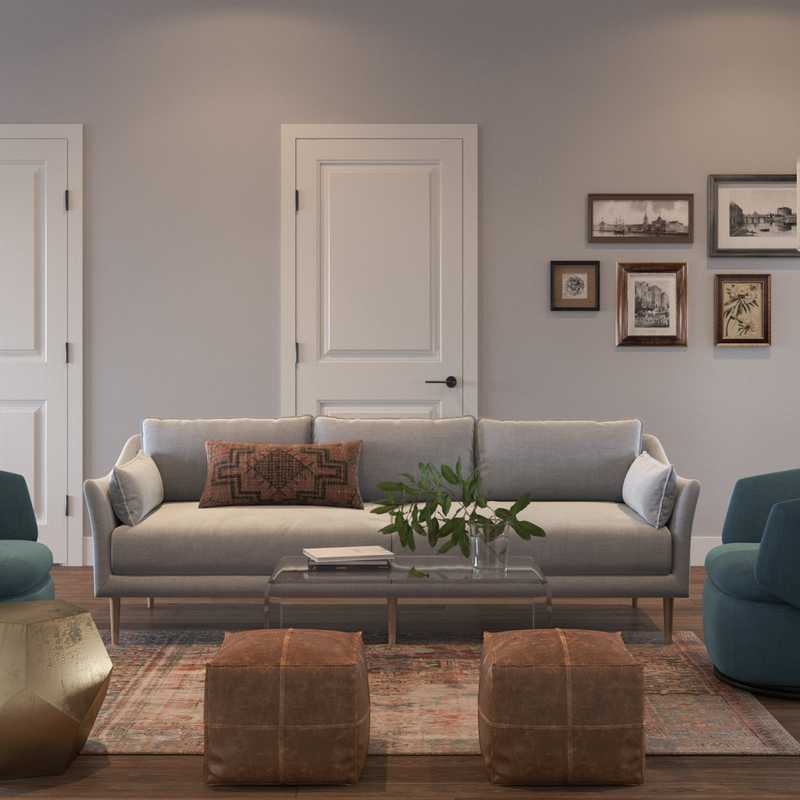 Modern, Eclectic, Bohemian Living Room Design by Havenly Interior Designer Sarah