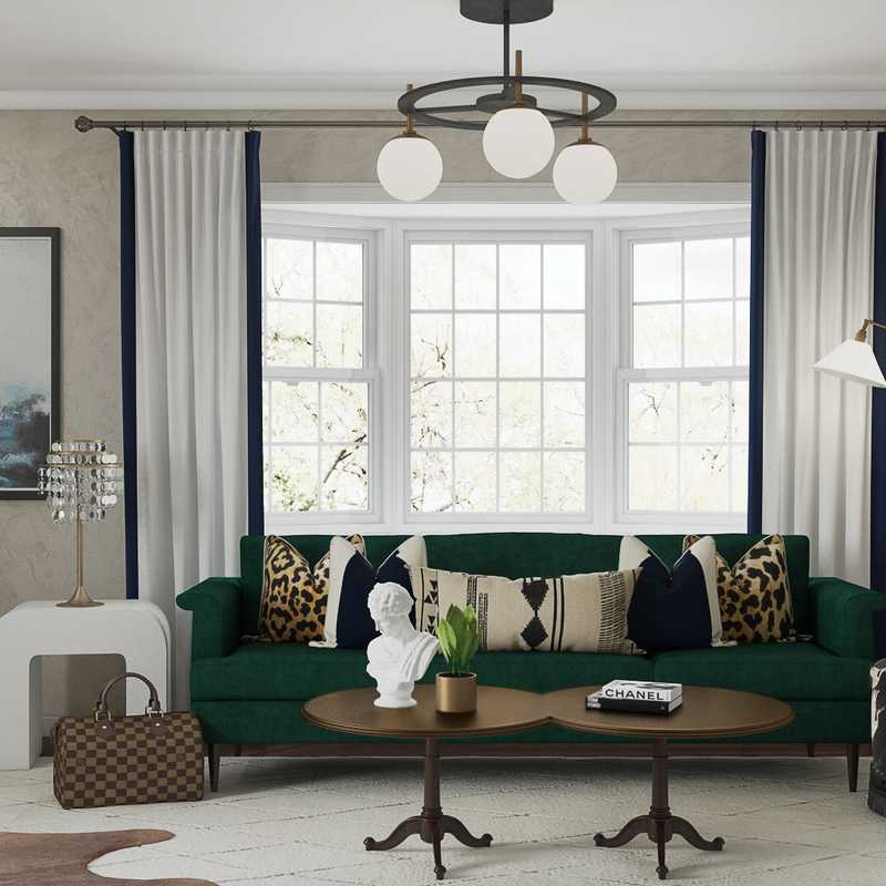 Modern, Classic, Midcentury Modern Living Room Design by Havenly Interior Designer Matthew
