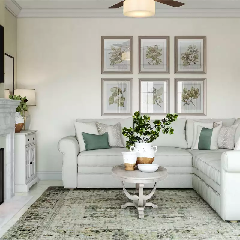 Classic, Traditional, Farmhouse, Rustic, Transitional Living Room Design by Havenly Interior Designer Lisa