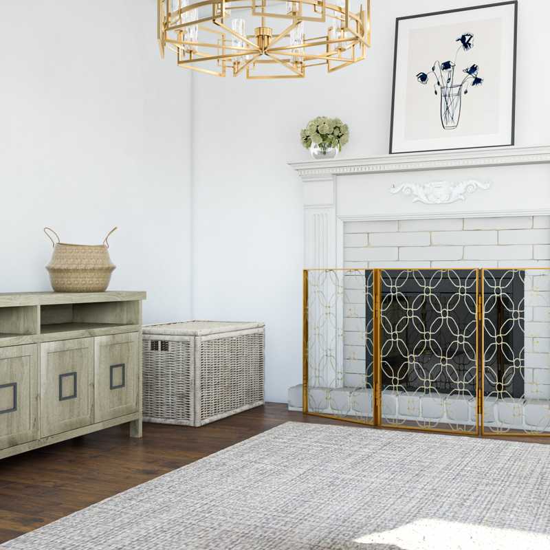 Coastal, Glam, Traditional Living Room Design by Havenly Interior Designer Rhonda