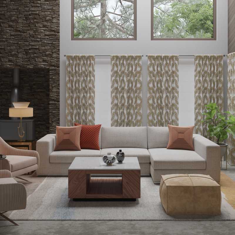 Midcentury Modern Living Room Design by Havenly Interior Designer Melanie