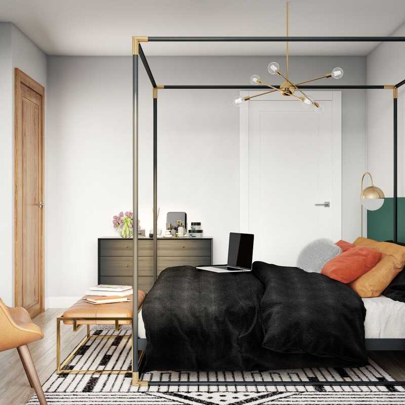 Eclectic, Bohemian, Midcentury Modern Bedroom Design by Havenly Interior Designer Carla