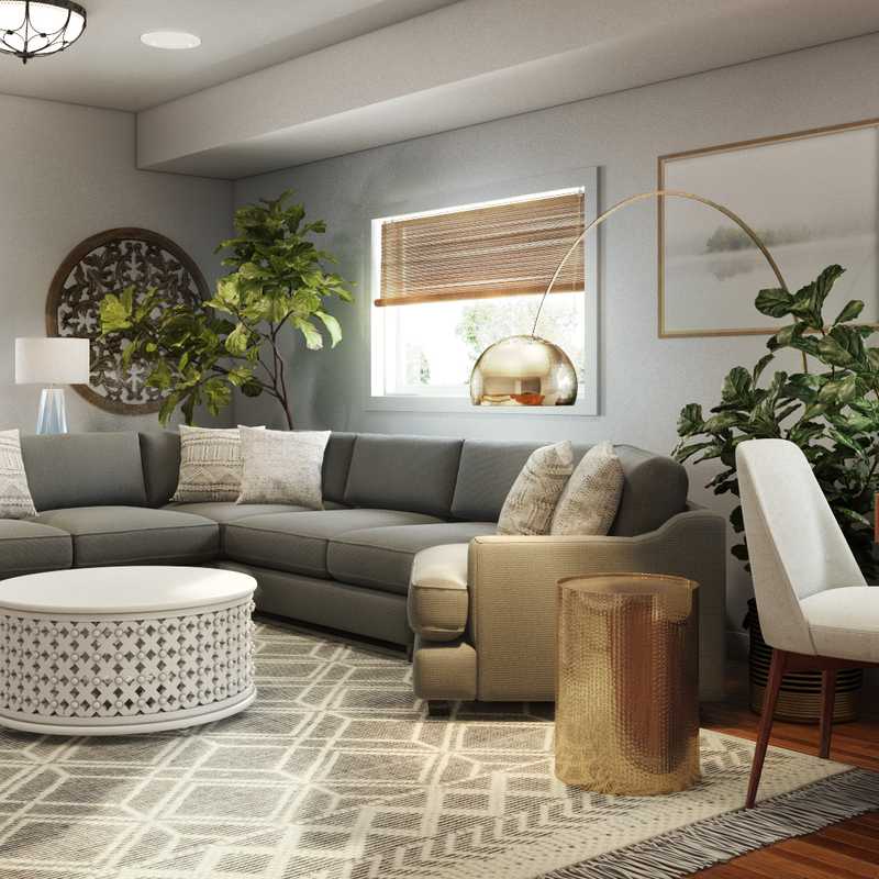 Modern, Glam, Midcentury Modern Living Room Design by Havenly Interior Designer Haley
