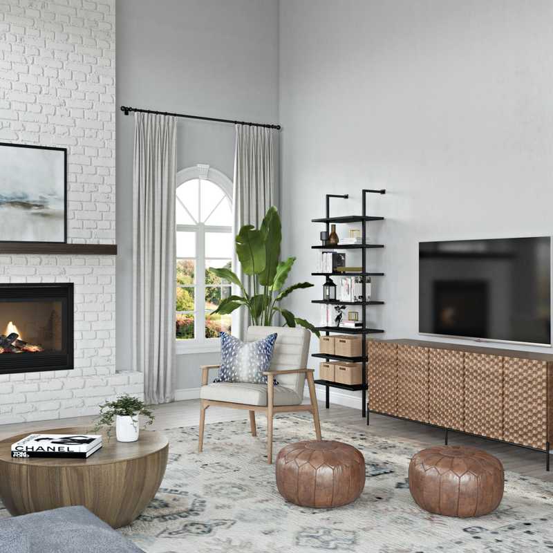 Modern, Industrial, Midcentury Modern Living Room Design by Havenly Interior Designer Matthew