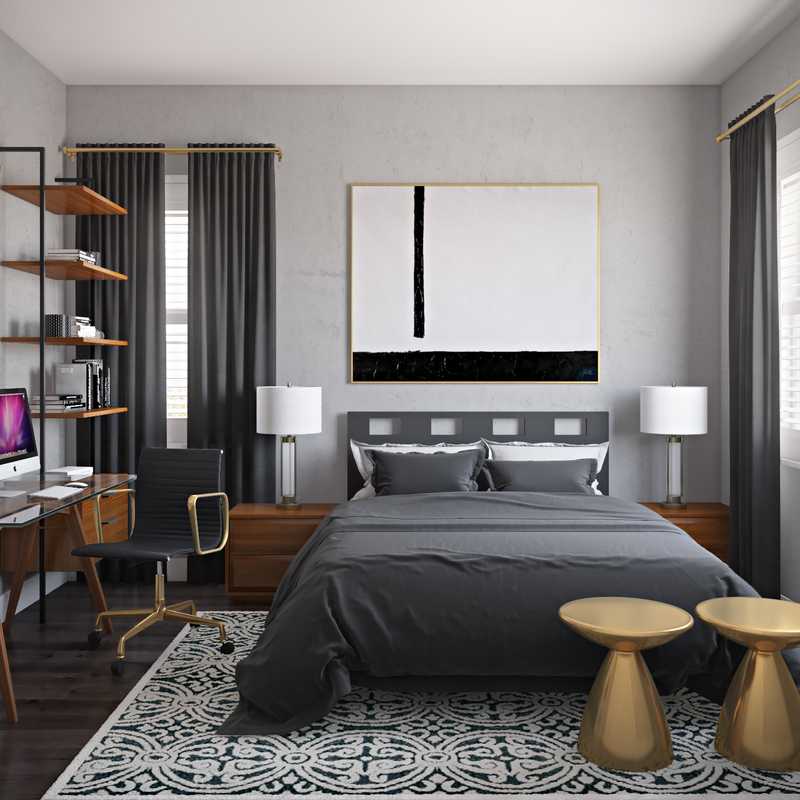 Contemporary, Eclectic, Midcentury Modern Office Design by Havenly Interior Designer Julio