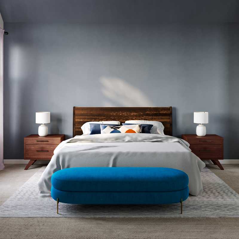 Bohemian, Midcentury Modern Bedroom Design by Havenly Interior Designer Andrea