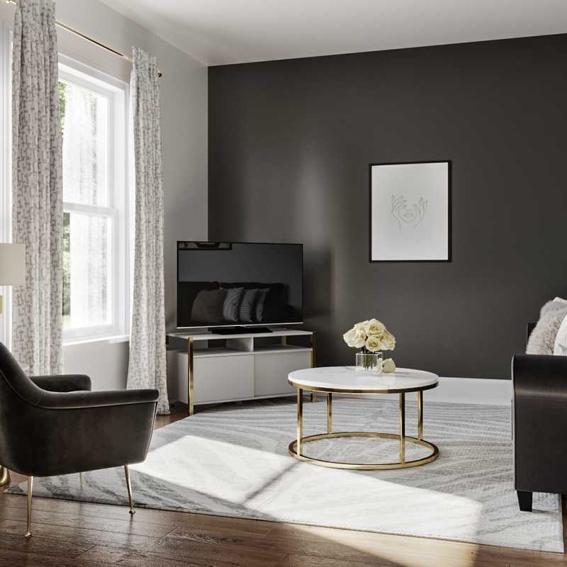 Glam Living Room Design by Havenly Interior Designer Ashley