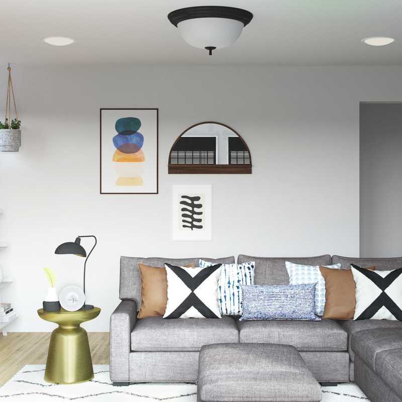 Eclectic, Bohemian, Midcentury Modern Living Room Design by Havenly Interior Designer Michela