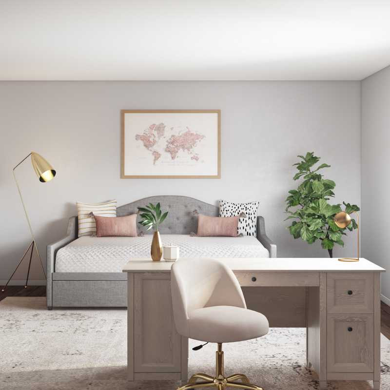 Glam, Transitional Office Design by Havenly Interior Designer Laura