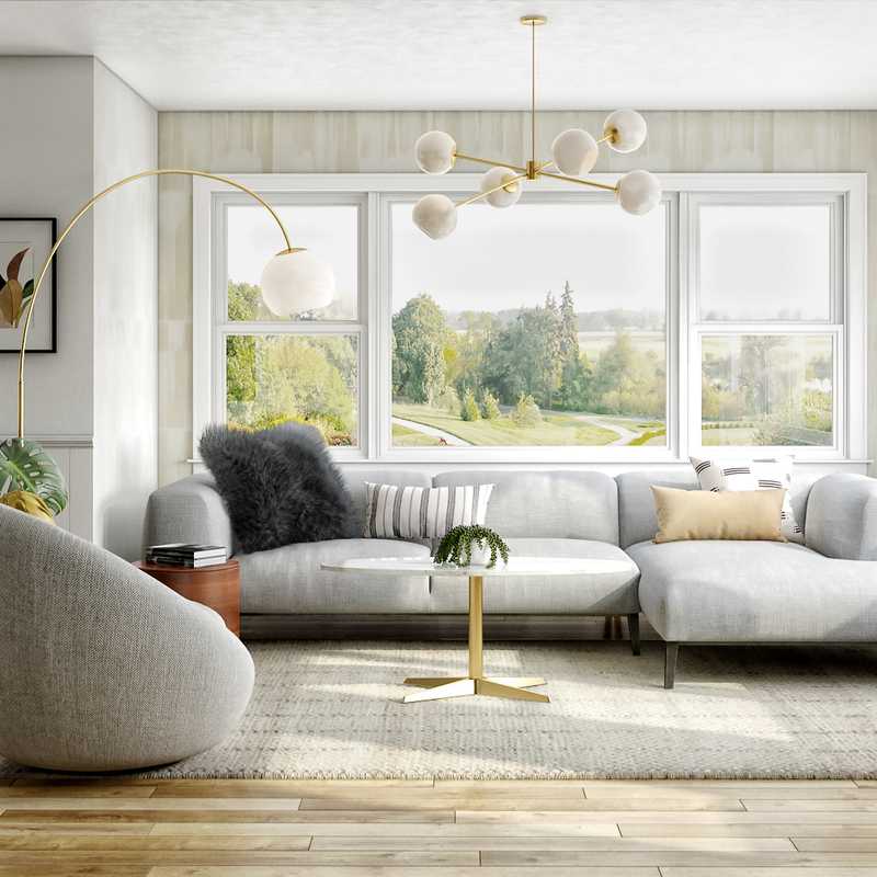 Modern, Midcentury Modern, Minimal Living Room Design by Havenly Interior Designer Sarah