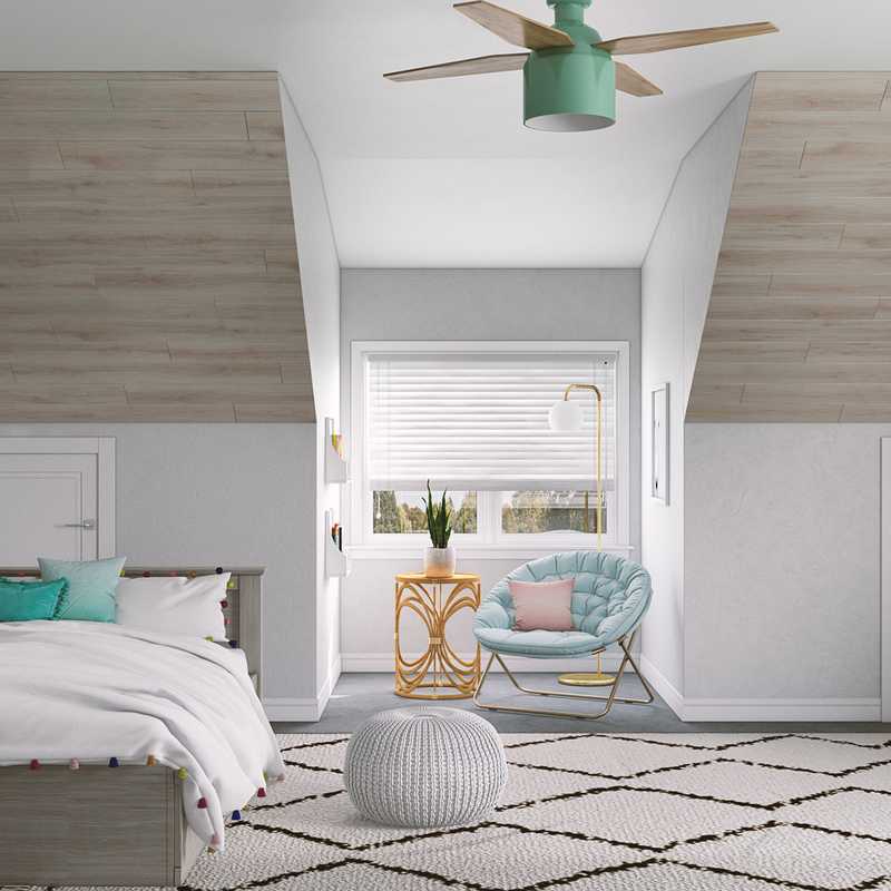 Bohemian, Coastal, Glam, Preppy Bedroom Design by Havenly Interior Designer Amanda