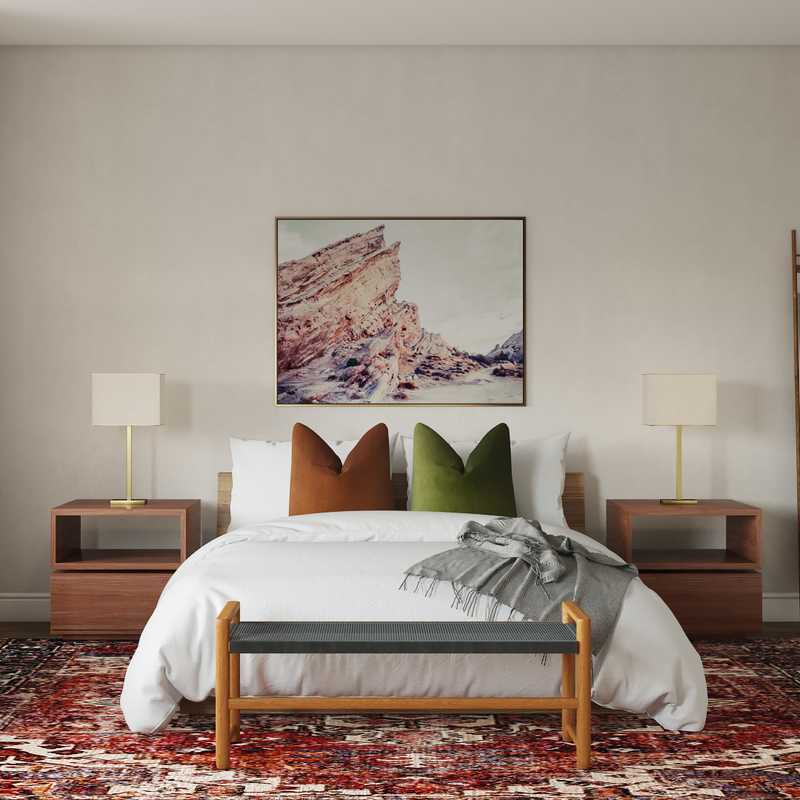 Midcentury Modern Bedroom Design by Havenly Interior Designer Viviana
