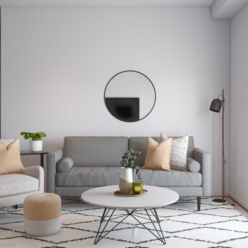 Modern, Midcentury Modern Living Room Design by Havenly Interior Designer Chelsea