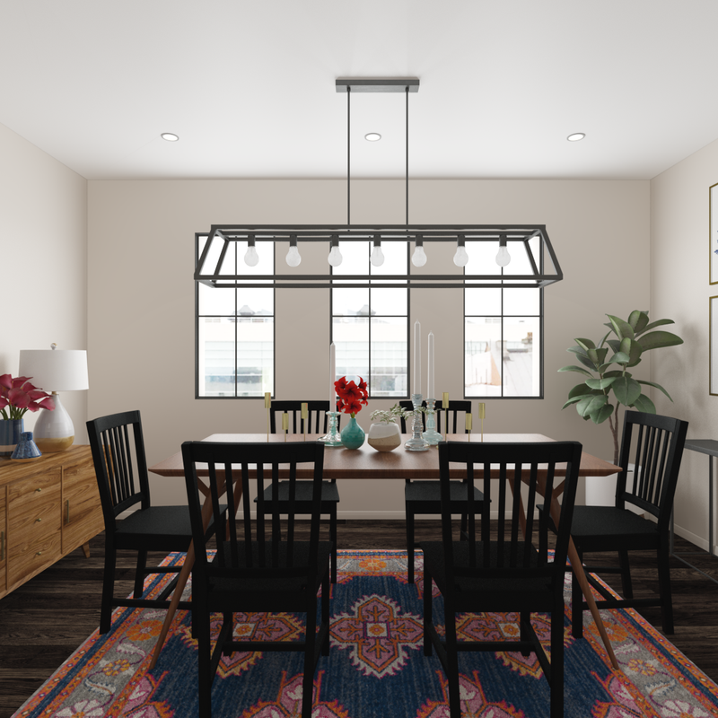Eclectic, Bohemian, Midcentury Modern Dining Room Design by Havenly Interior Designer Lindsay