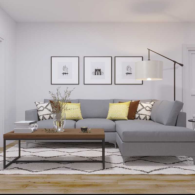Midcentury Modern, Minimal Living Room Design by Havenly Interior Designer Lindsay