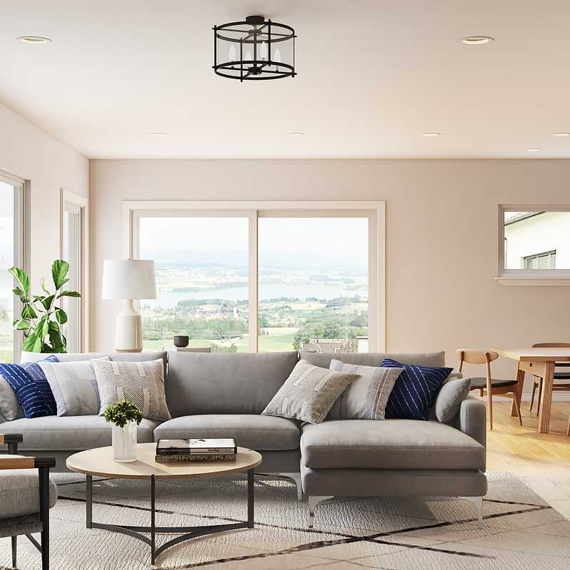 Contemporary, Rustic Living Room Design by Havenly Interior Designer Katie