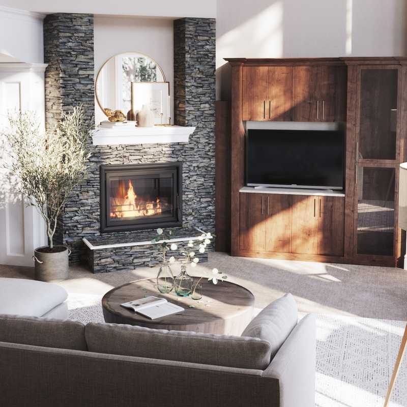 Classic, Farmhouse Living Room Design by Havenly Interior Designer Nicole