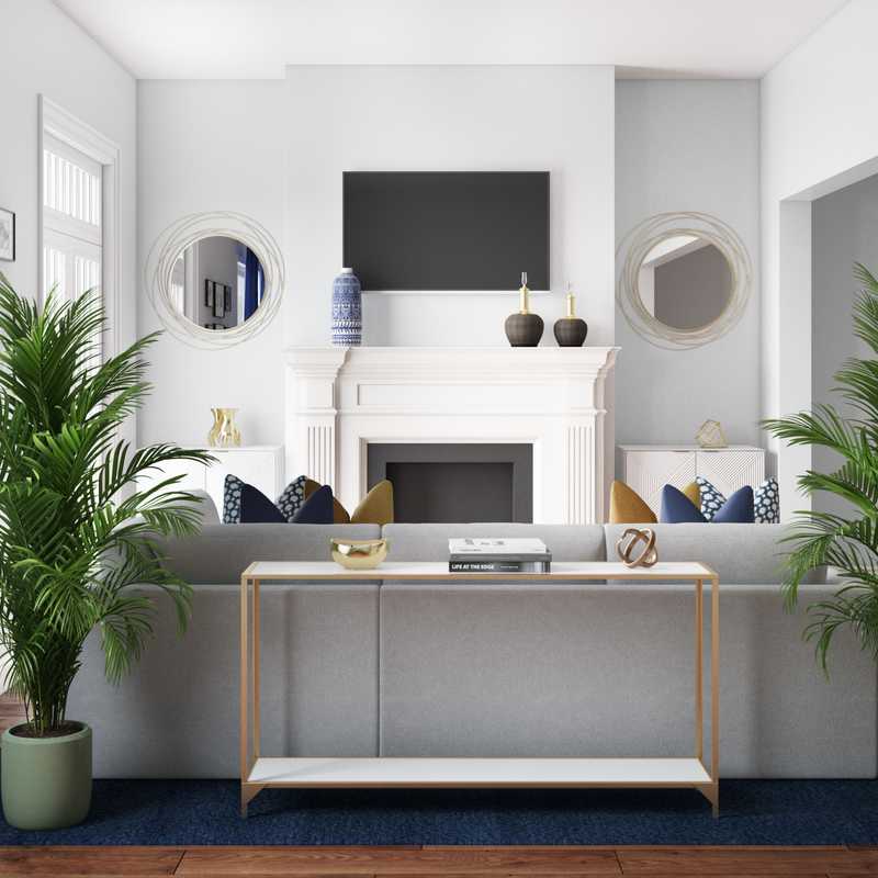 Contemporary, Glam Living Room Design by Havenly Interior Designer Danielle