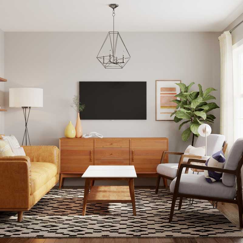 Bohemian, Midcentury Modern, Scandinavian Living Room Design by Havenly Interior Designer Katie