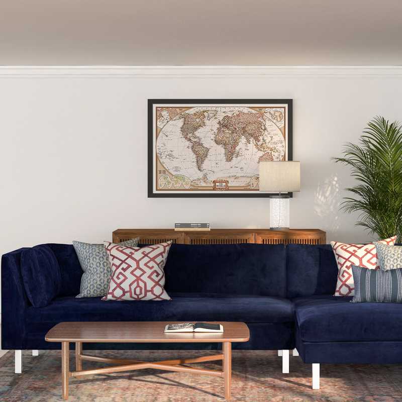 Modern, Industrial, Global Living Room Design by Havenly Interior Designer Elyse