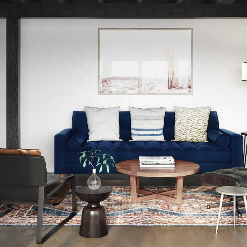 Bohemian, Glam, Midcentury Modern Office Design by Havenly Interior Designer Isaac