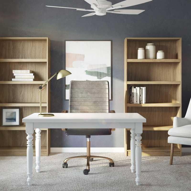 Modern, Classic, Midcentury Modern Office Design by Havenly Interior Designer Mariel