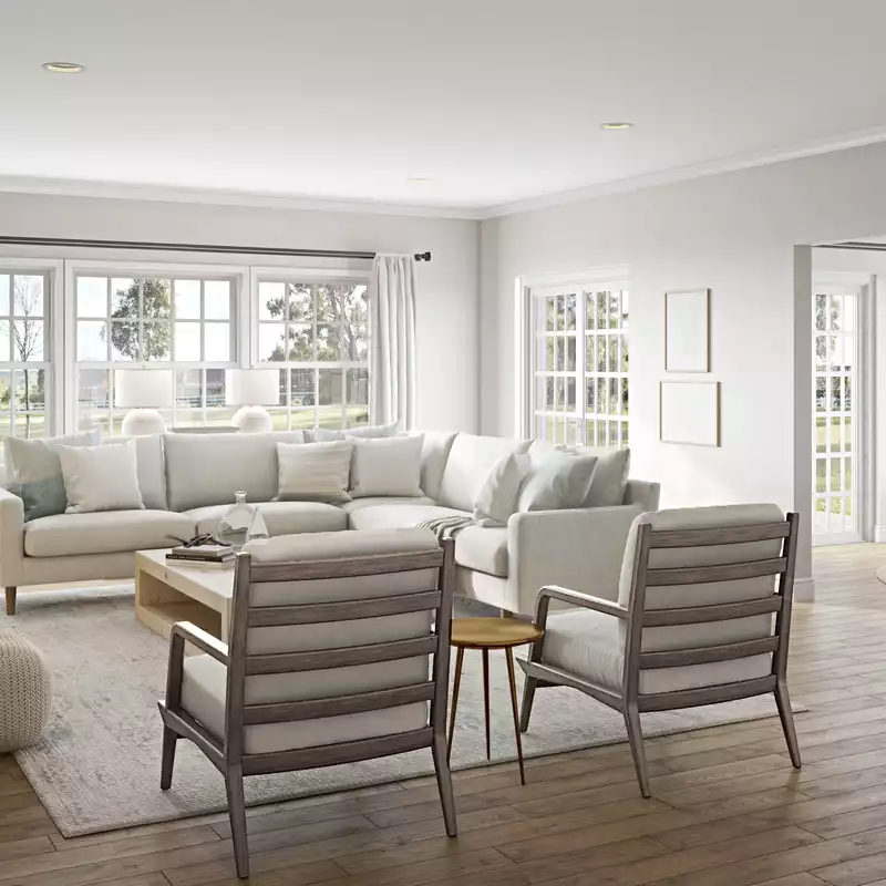Classic, Bohemian, Coastal, Transitional, Scandinavian Living Room Design by Havenly Interior Designer Lisa