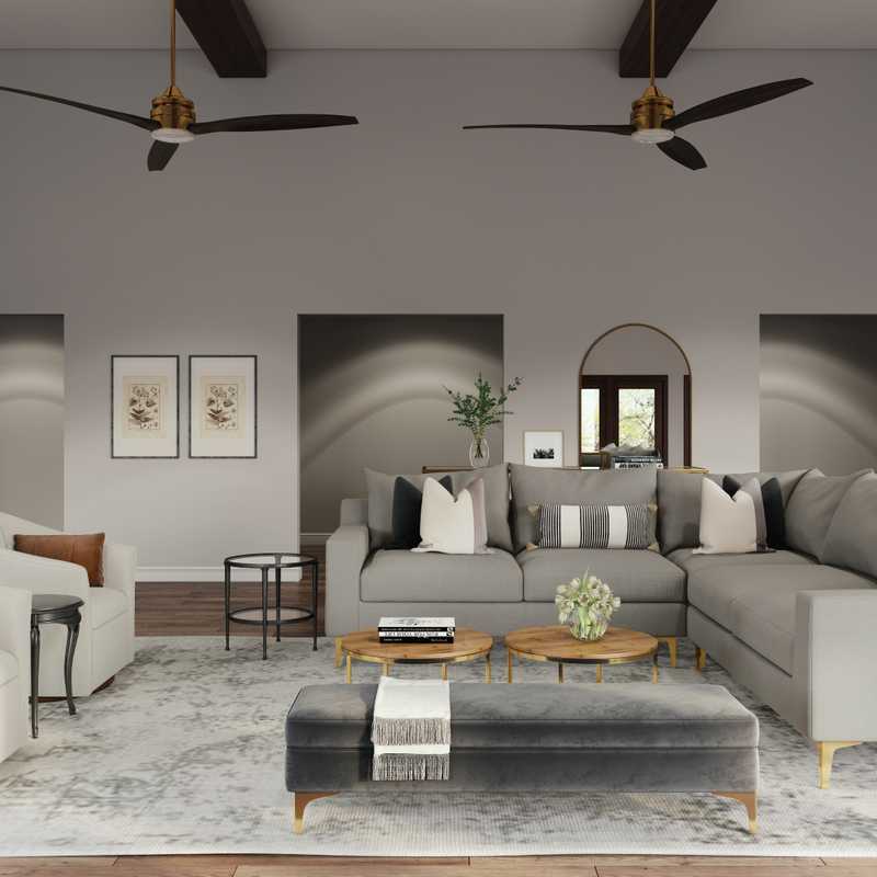 Contemporary, Modern, Classic Living Room Design by Havenly Interior Designer Katie