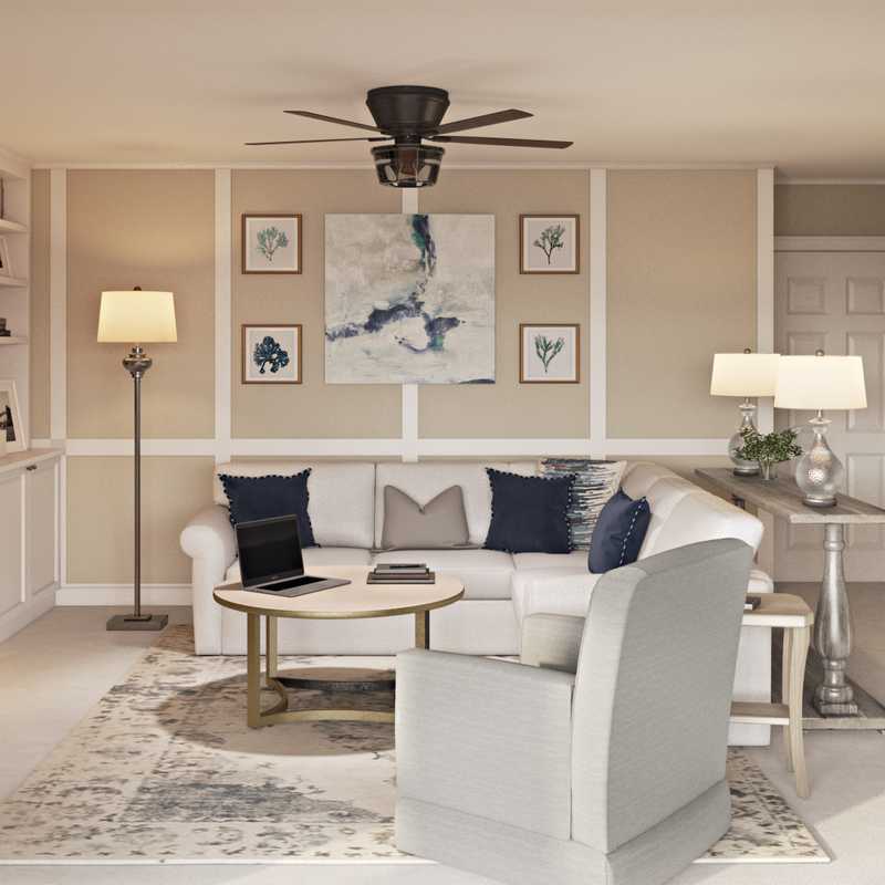 Classic, Coastal, Traditional Living Room Design by Havenly Interior Designer Kylie