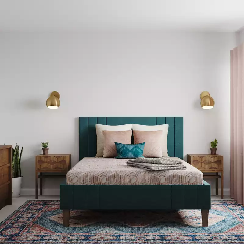 Bohemian, Glam Bedroom Design by Havenly Interior Designer Emelia