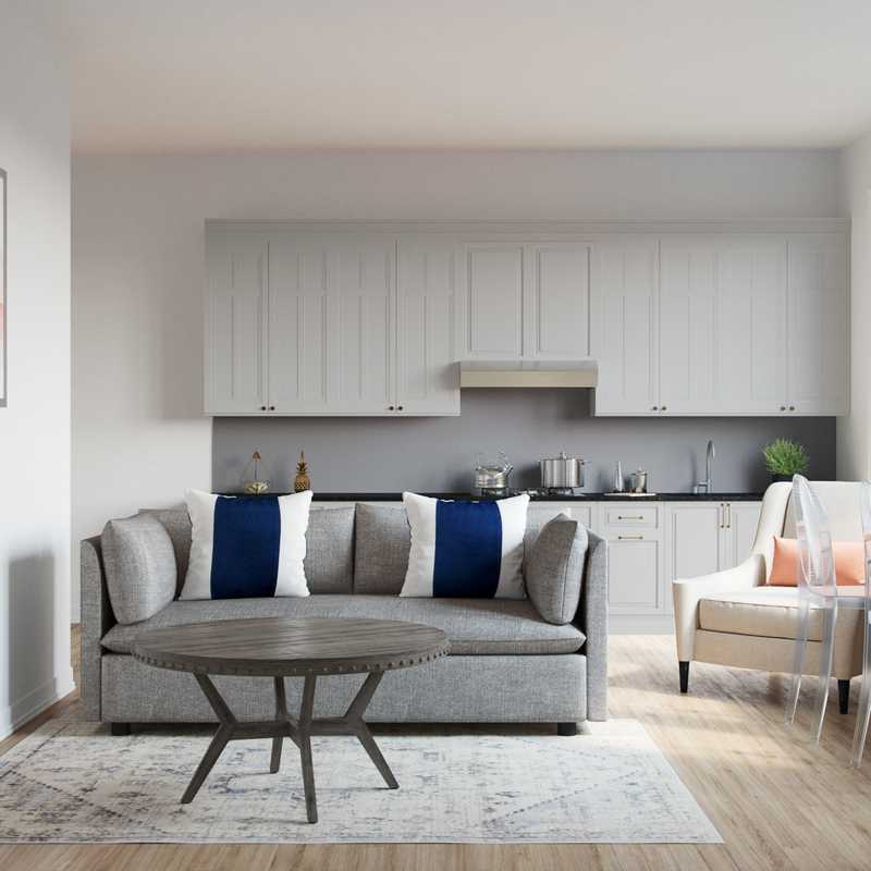 Bohemian, Glam, Transitional Living Room Design by Havenly Interior Designer Victoria