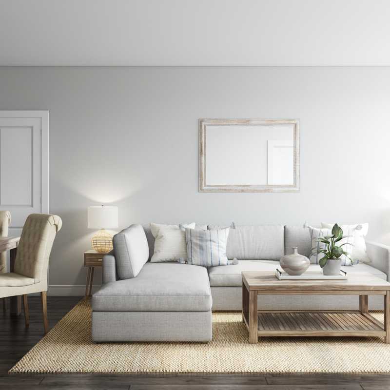 Coastal, Traditional, Global Living Room Design by Havenly Interior Designer Kayla