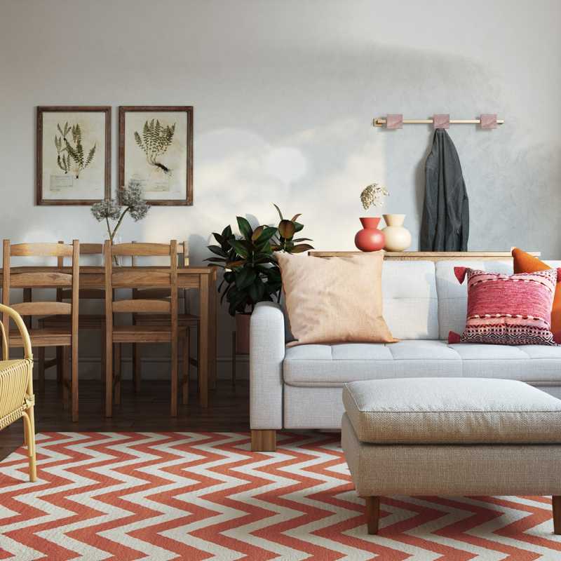 Modern, Bohemian, Midcentury Modern Living Room Design by Havenly Interior Designer Abril