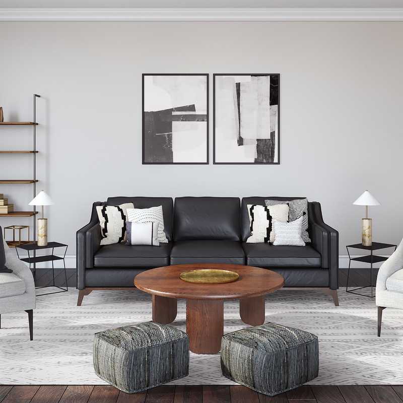 Modern, Industrial, Midcentury Modern Living Room Design by Havenly Interior Designer Kristine