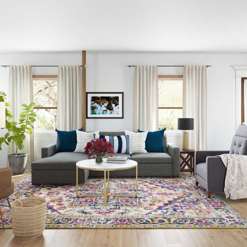 Contemporary, Modern, Vintage Living Room Design by Havenly Interior Designer Annie