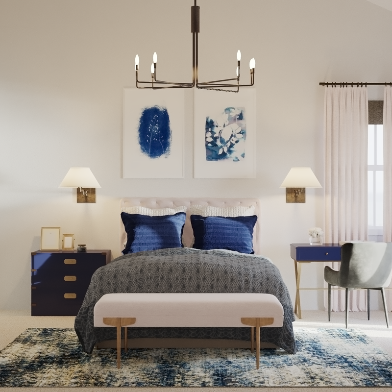 Contemporary, Eclectic, Glam Bedroom Design by Havenly Interior Designer Erin