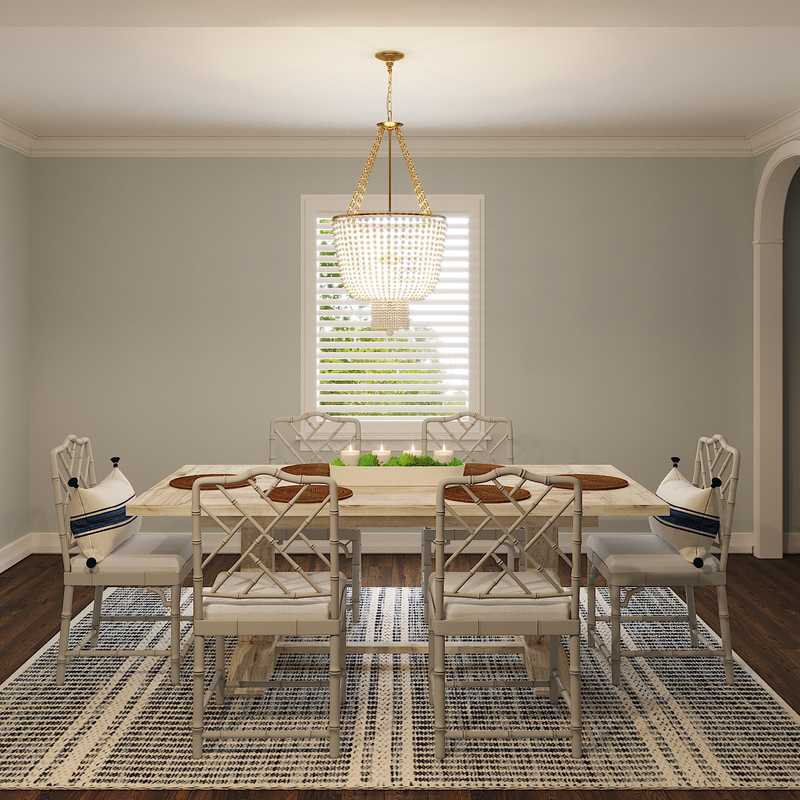 Coastal, Transitional Dining Room Design by Havenly Interior Designer Caroline
