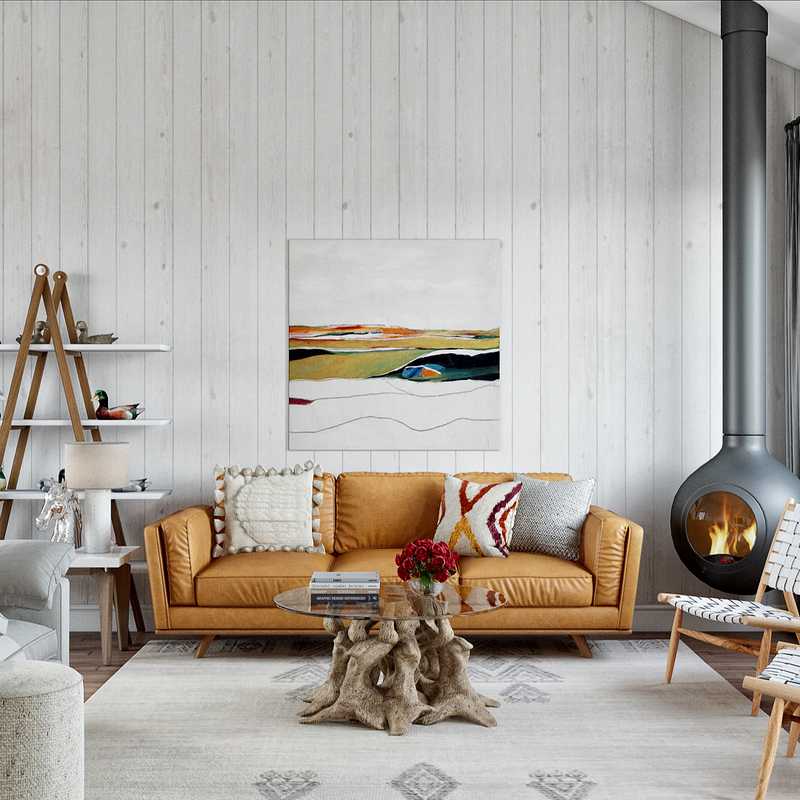 Industrial, Farmhouse Living Room Design by Havenly Interior Designer Catherine