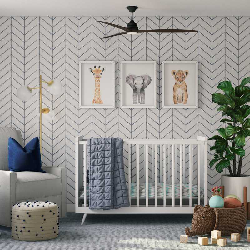 Coastal, Transitional Nursery Design by Havenly Interior Designer Marsha