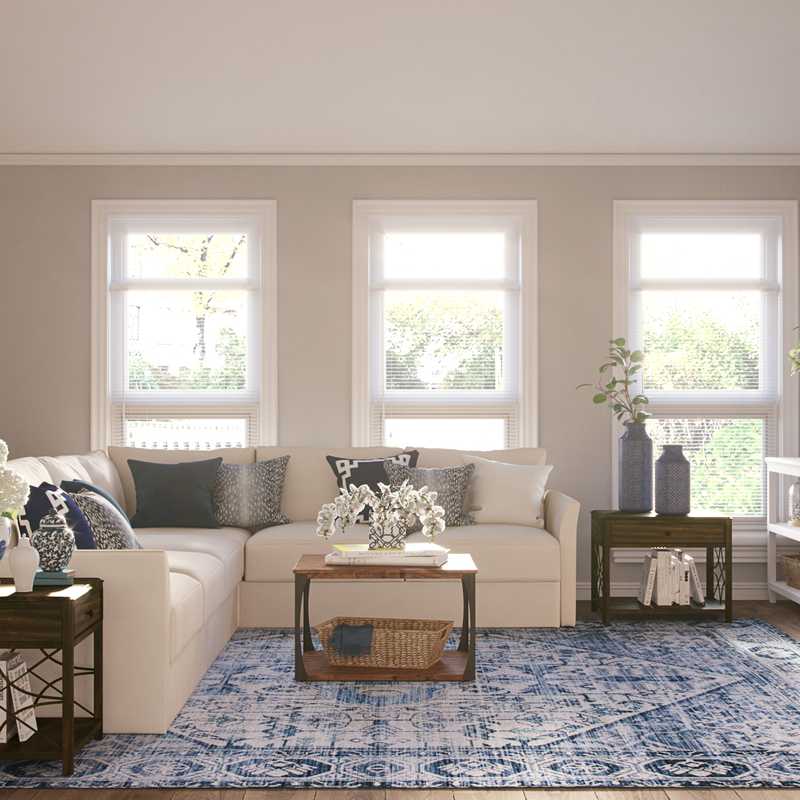 Classic, Coastal Living Room Design by Havenly Interior Designer Kelsey