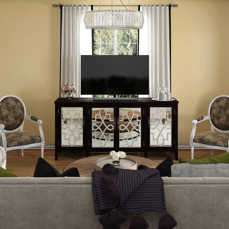 Glam Living Room Design by Havenly Interior Designer Amy