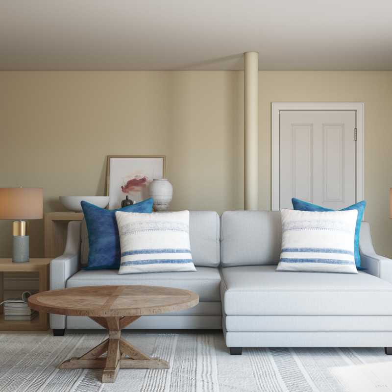 Classic, Farmhouse Living Room Design by Havenly Interior Designer Elizabeth