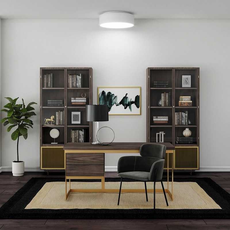 Modern, Glam, Midcentury Modern Living Room Design by Havenly Interior Designer Sophia