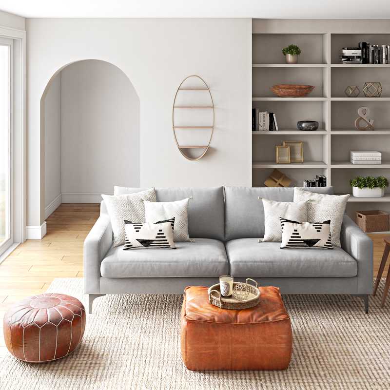 Bohemian Living Room Design by Havenly Interior Designer Brooke